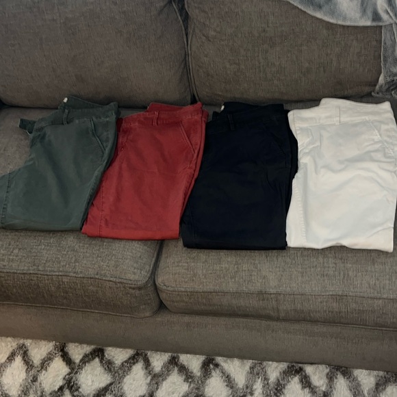 EUC LOFT Women’s Chino Pants in size 14 - white, charcoal grey, red, and green - Picture 2 of 12